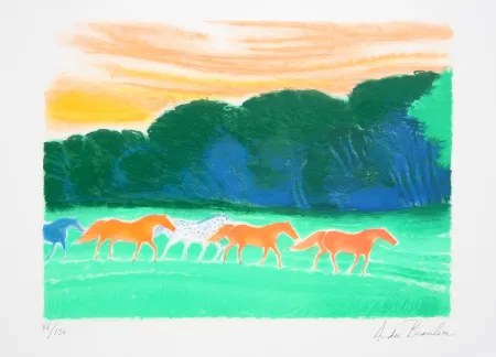 リトグラフ Brasilier - Promenade en Lisieres