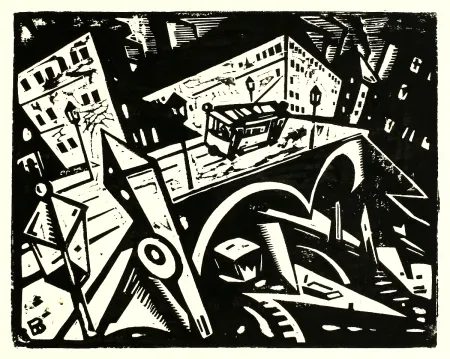 木版 Brass - Lessingbrücke Berlin