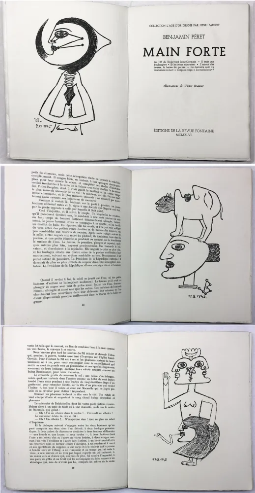 挿絵入り本 Brauner - Benjamin Péret : MAIN FORTE. Illustrations de Victor Brauner (1946)