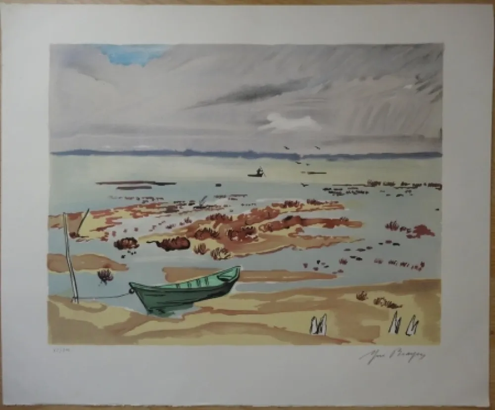 リトグラフ Brayer - Plage en Bretagne