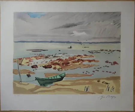 リトグラフ Brayer - Plage en Bretagne