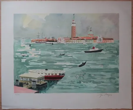 リトグラフ Brayer - Venise vue de la mer
