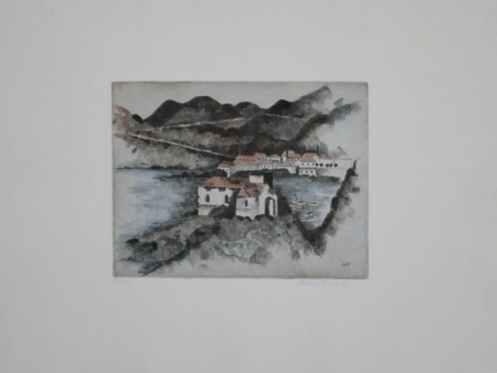 エッチングと　アクチアント Breiter - Häuser am Hafen / Houses in the Harbor