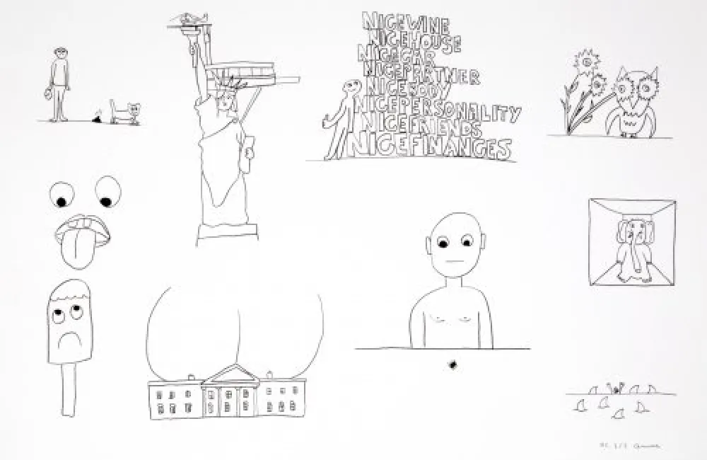 リトグラフ Breuning  - Random thoughts about life 1