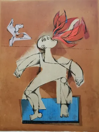 リトグラフ Briss - Le cracheur de feu