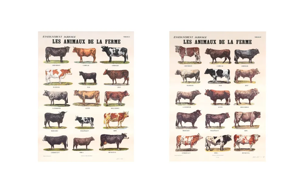 オフセット Broodthaers - Les animaux de la ferme