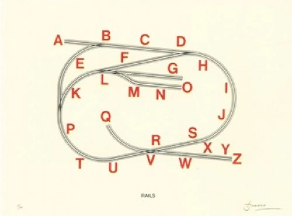 リトグラフ Brossa - Rails