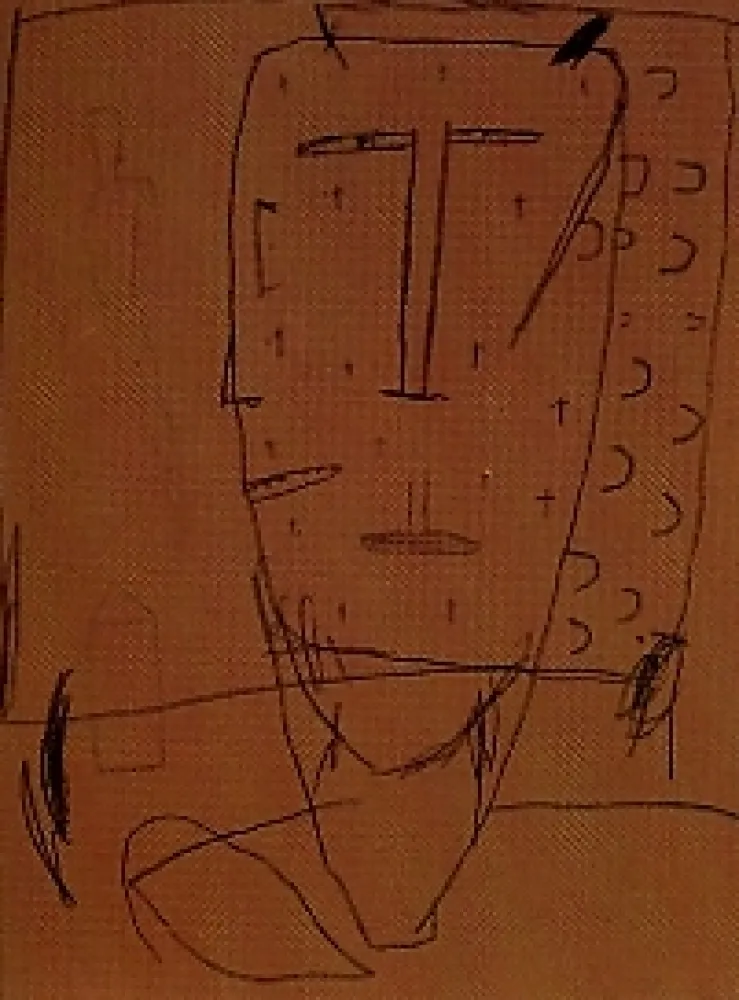 リトグラフ Brown - Self portrait 4