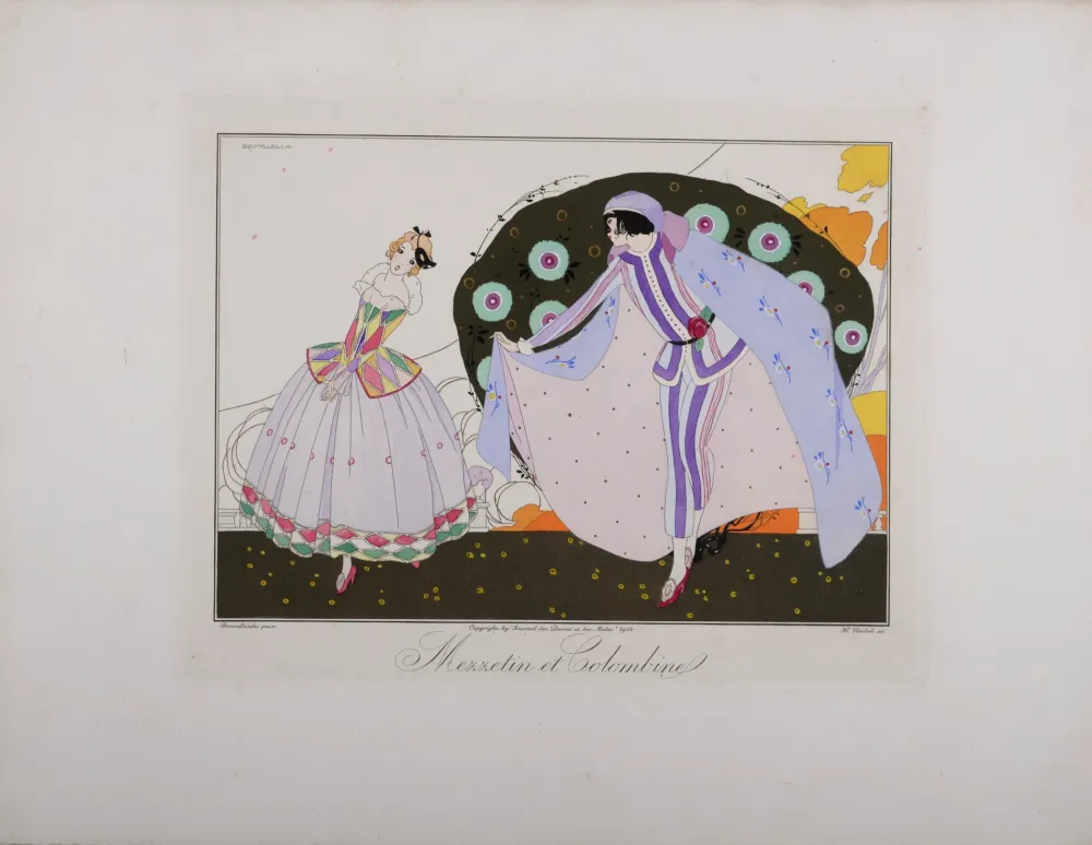 彫版 Brunelleschi - Mezzetin et Colombine, 1914 - Masterpiece!