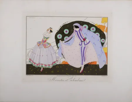 彫版 Brunelleschi - Mezzetin et Colombine, 1914 - Masterpiece!