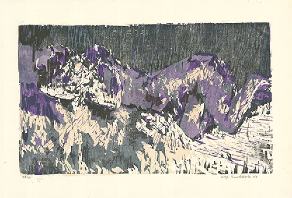 木版 Buchholz - Liegende / Reclining Woman