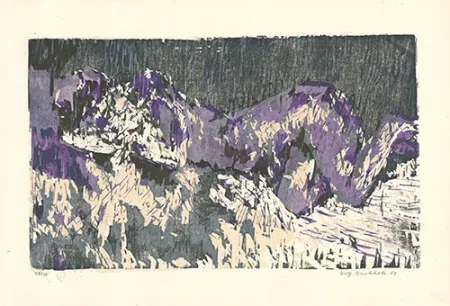 木版 Buchholz - Liegende / Reclining Woman