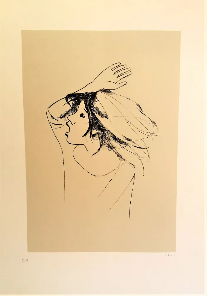 シルクスクリーン Bueno - Ragazza con braccio alzato