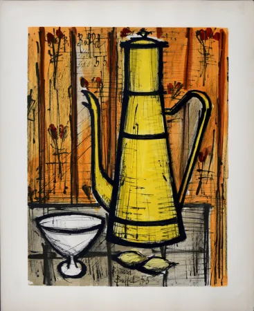 リトグラフ Buffet - Cafetière jaune, 1960 - Hand-numbered!