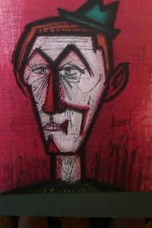 リトグラフ Buffet - Clown rouge