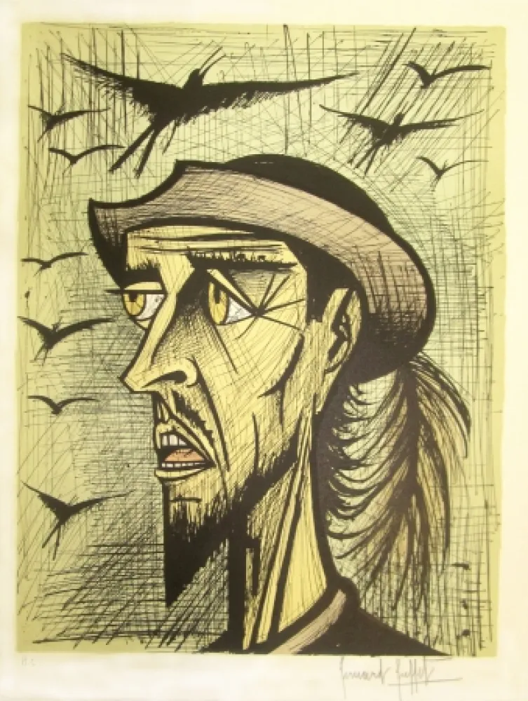 リトグラフ Buffet - Don Quixote with Hat