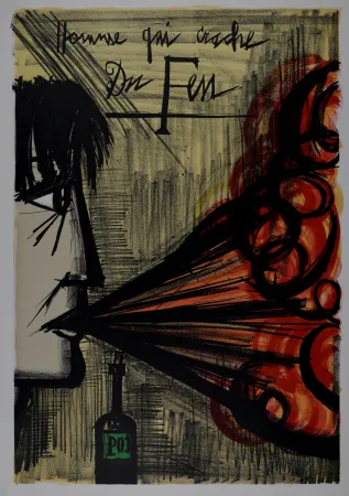 リトグラフ Buffet - Homme qui crache du feu, 1968