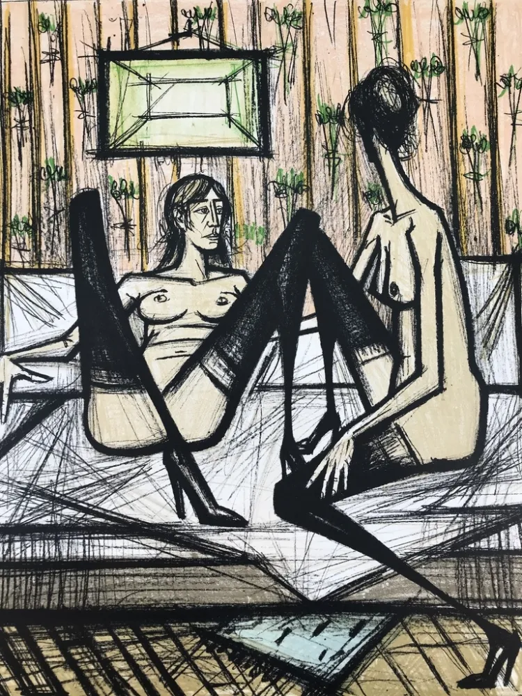 リトグラフ Buffet - Jeux de dames