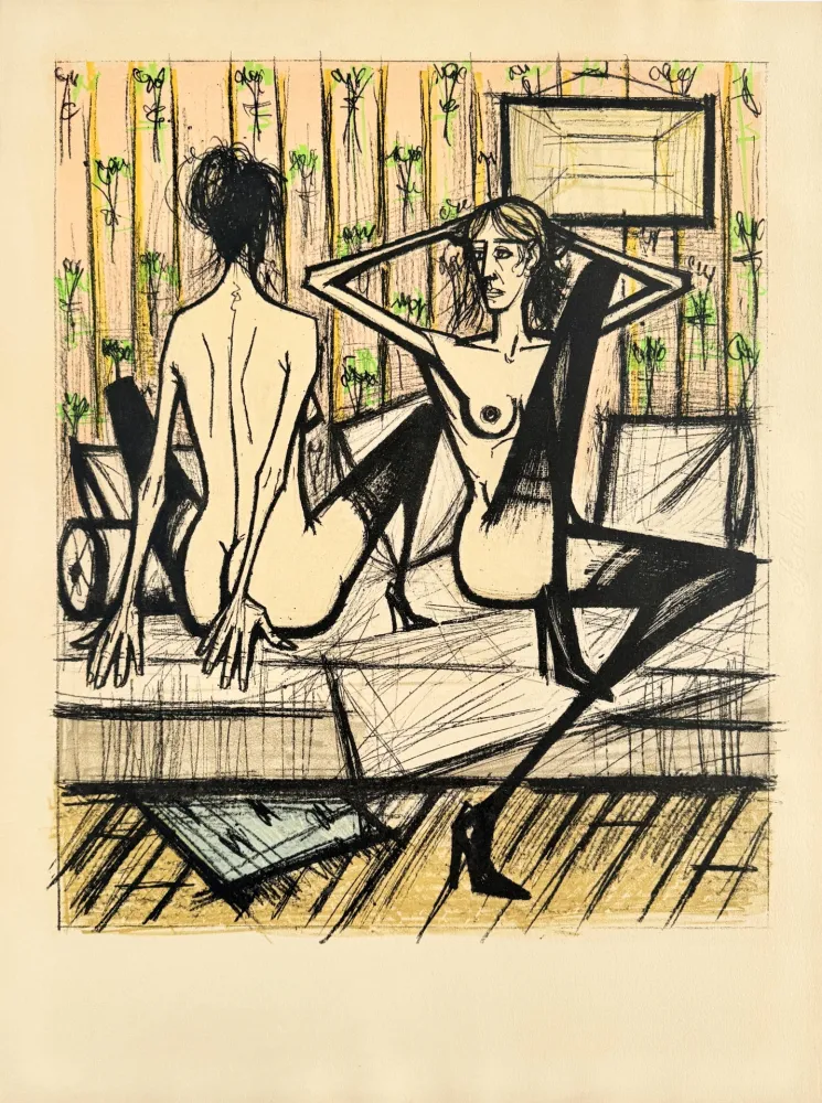 リトグラフ Buffet - Jeux de dames