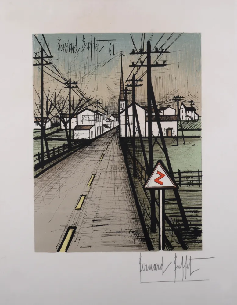 リトグラフ Buffet - La route, 1962 - Hand-signed!