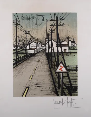 リトグラフ Buffet - La route, 1962 - Hand-signed!