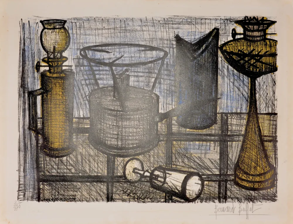 リトグラフ Buffet - Lampe à pétrole, 1954 - Hand-signed
