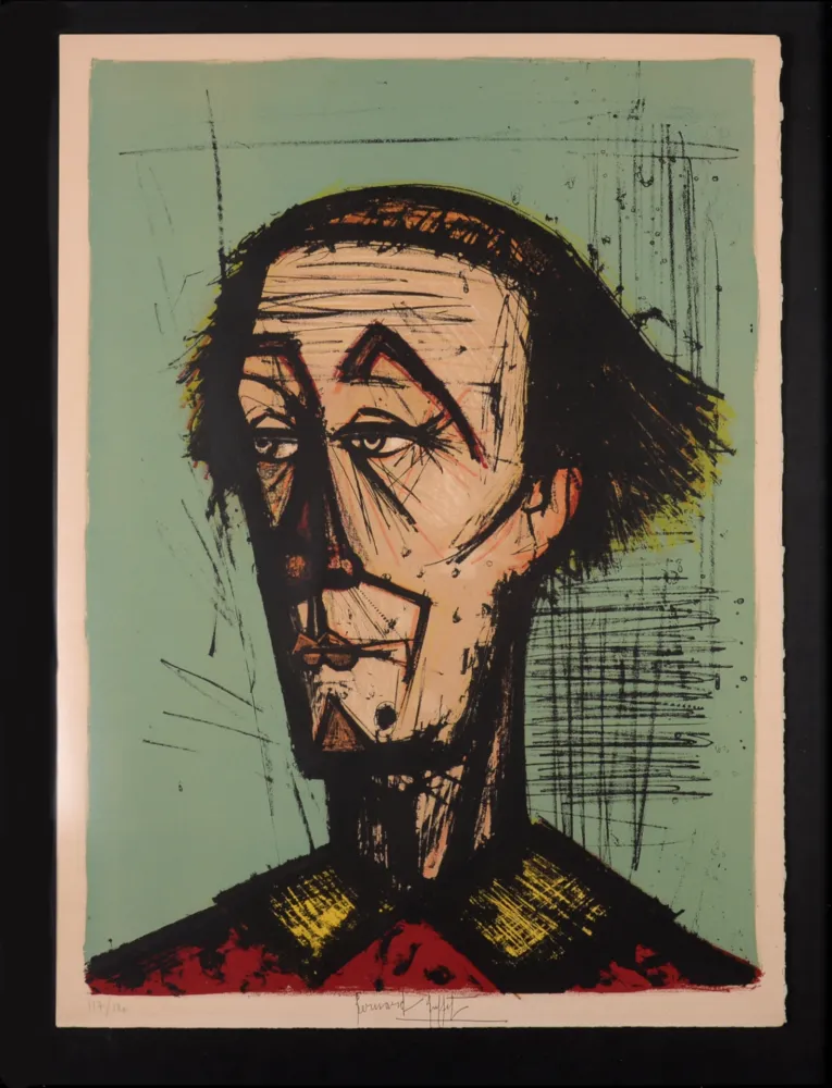 リトグラフ Buffet - Le clown Auguste, 1968 - Hand-signed, numbered & framed.