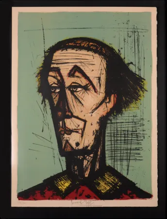 リトグラフ Buffet - Le clown Auguste, 1968 - Hand-signed, numbered & framed.