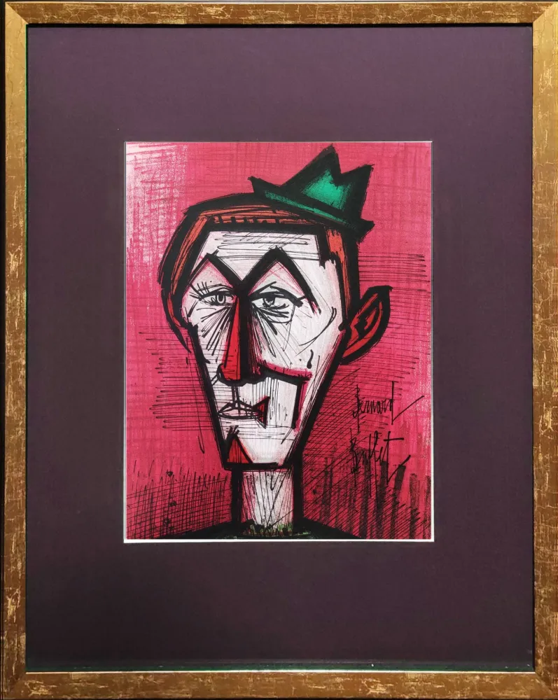 リトグラフ Buffet - Le Clown Rouge