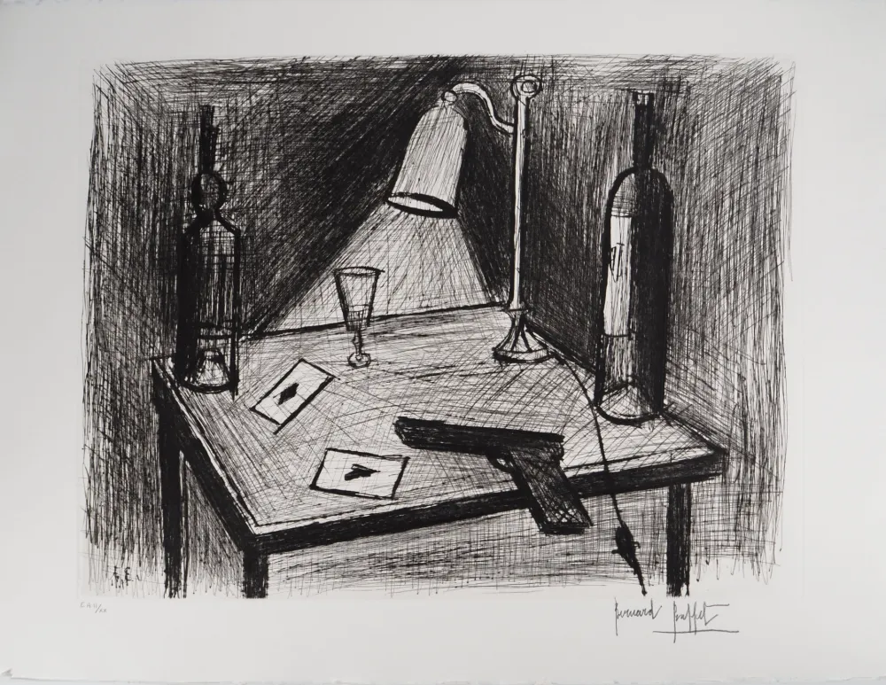 彫版 Buffet - Le jeu de cartes, le pistolet