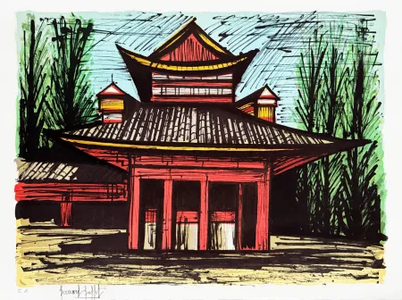 リトグラフ Buffet - Le petit temple