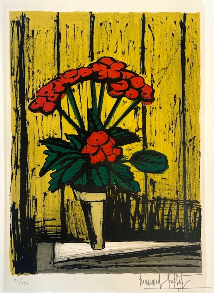リトグラフ Buffet - Le pot de bégonias 