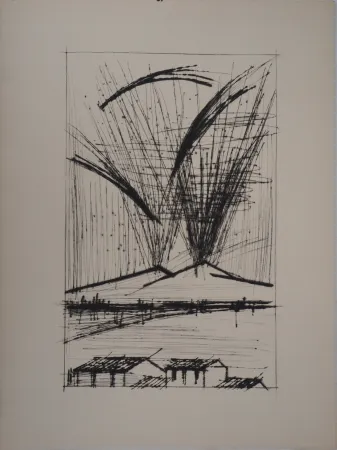 彫版 Buffet - L'éruption du Vésuve