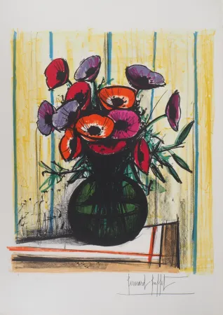 リトグラフ Buffet - Les anémones