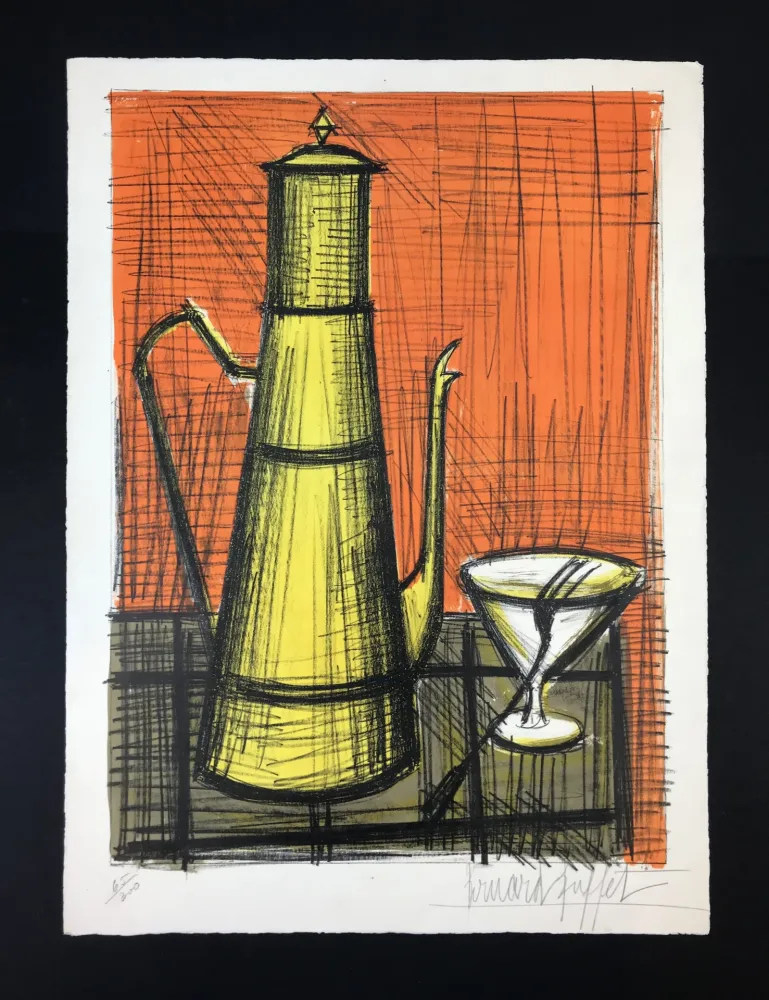 リトグラフ Buffet - NATURE MORTE A LA CAFETIERE