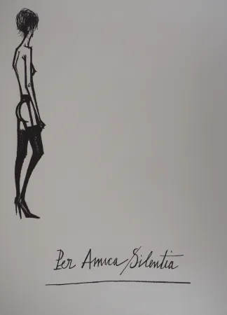 リトグラフ Buffet - Nu en jarretelles, Per Amica Silentia