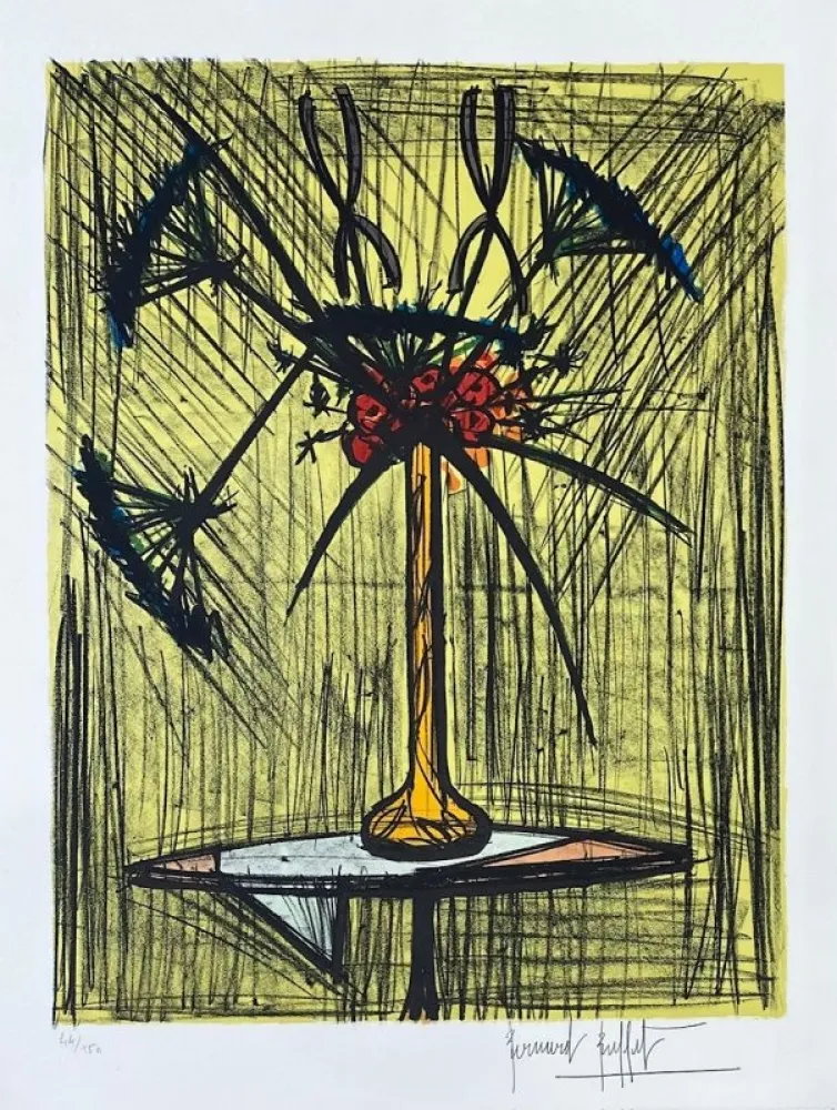 リトグラフ Buffet - Ombelles et Iris 