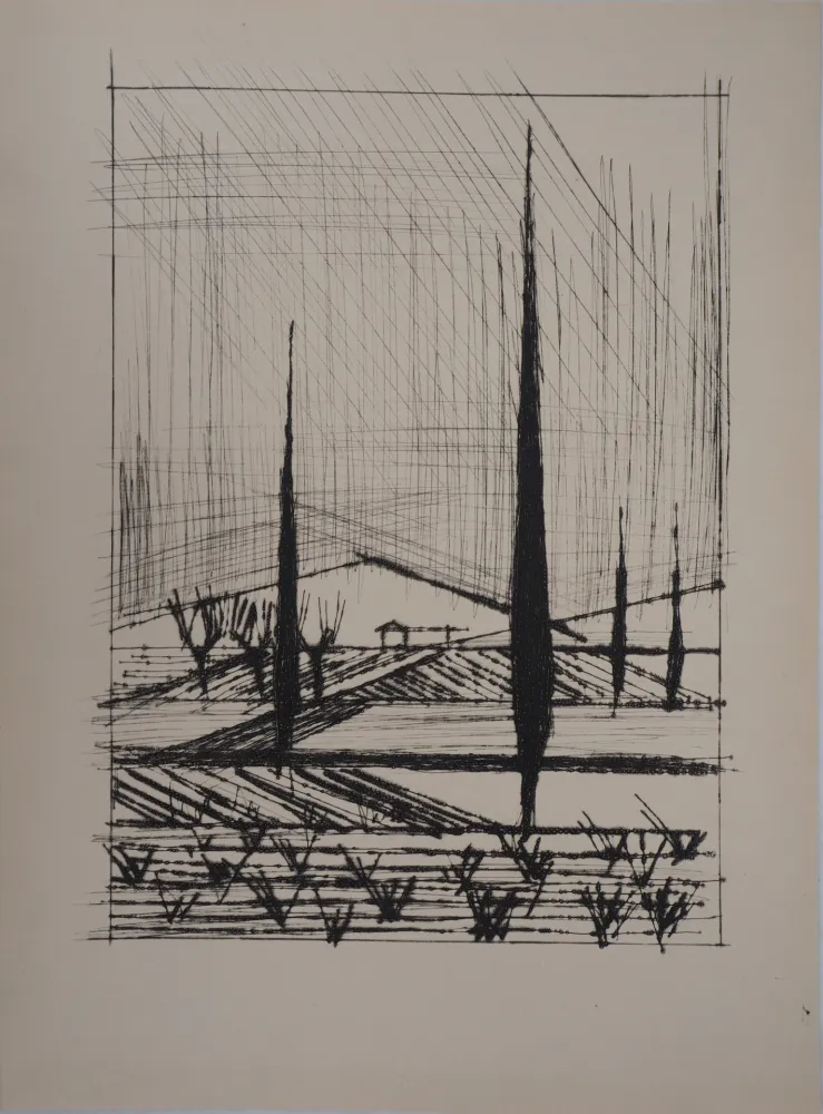 彫版 Buffet - Paysage Italien