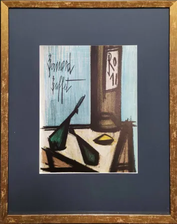 リトグラフ Buffet - Still Life with a Bottle