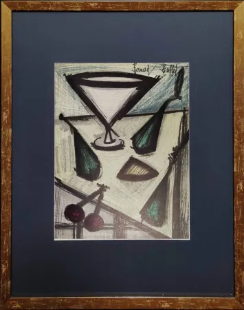 リトグラフ Buffet - Still Life with a Glass