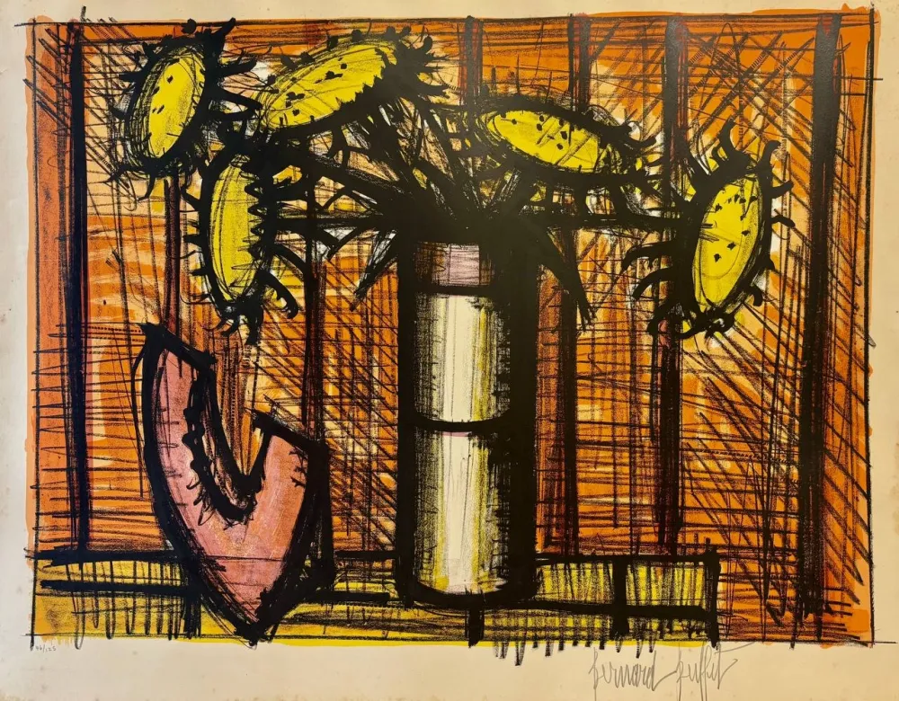 リトグラフ Buffet - Tournesols et melon, 1955