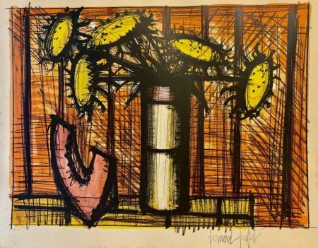 リトグラフ Buffet - Tournesols et melon, 1955