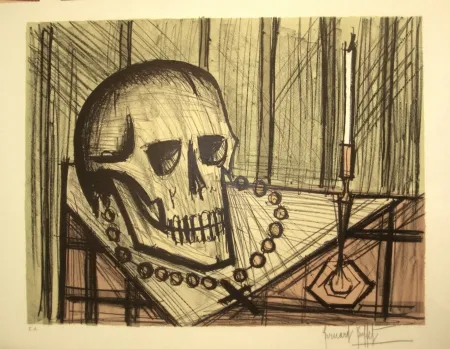 リトグラフ Buffet - Vanité au crâne