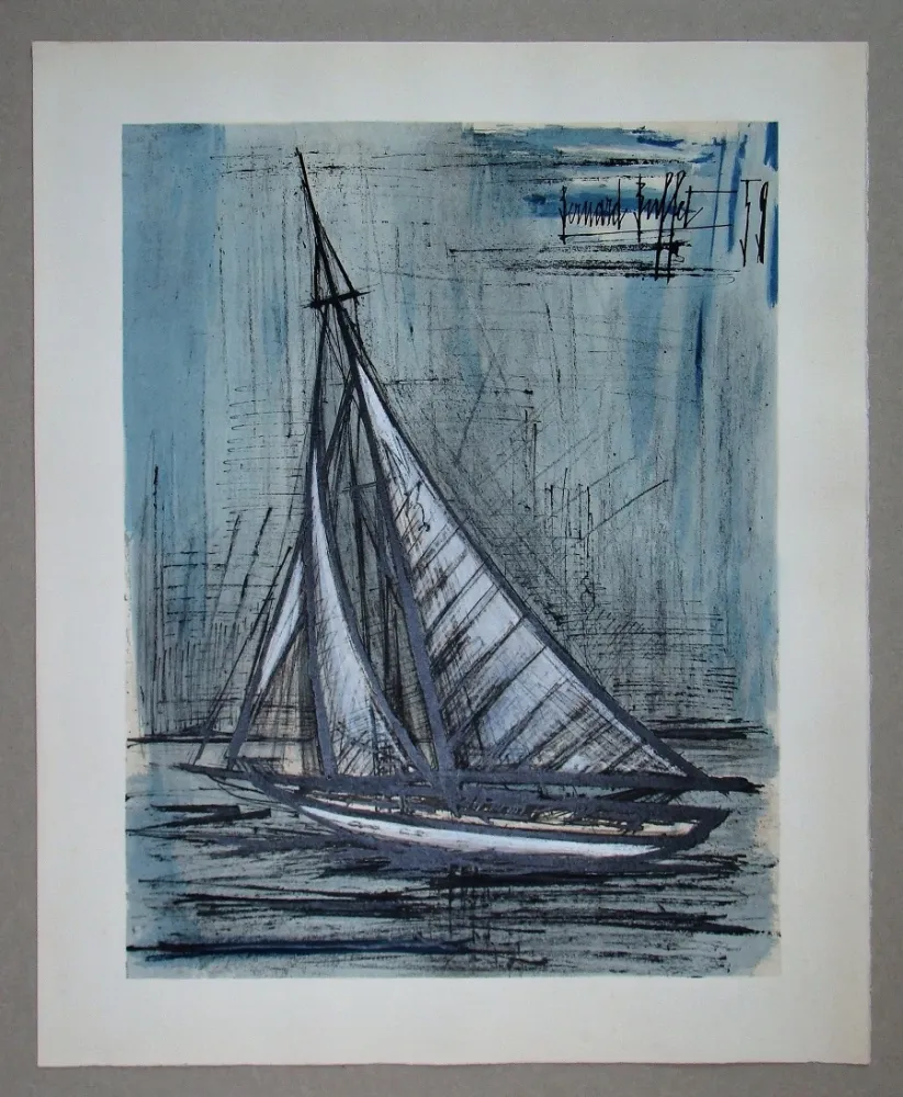 リトグラフ Buffet - Voilier, 1959