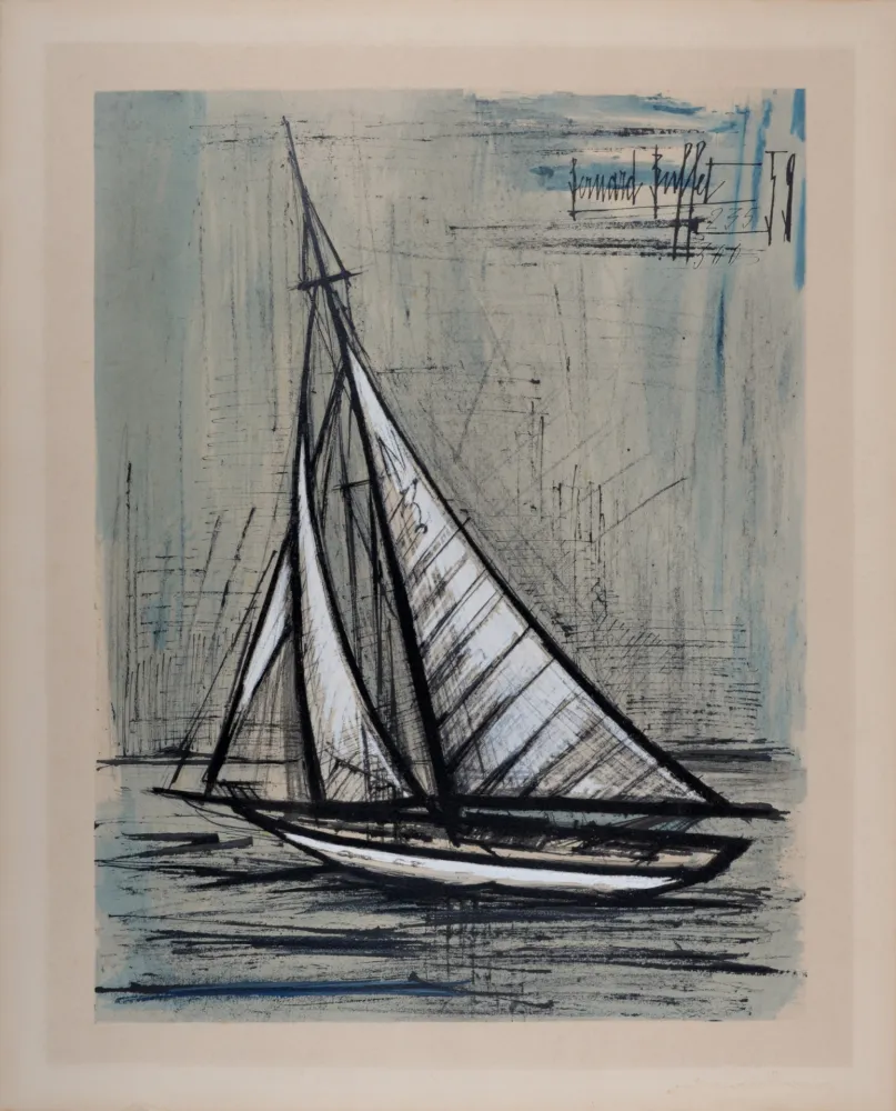 リトグラフ Buffet - Voilier, 1960