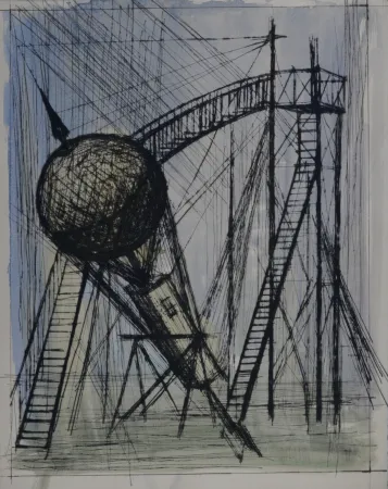 彫版 Buffet - Voyages fantastiques de Cyrano de Bergerac, 1958