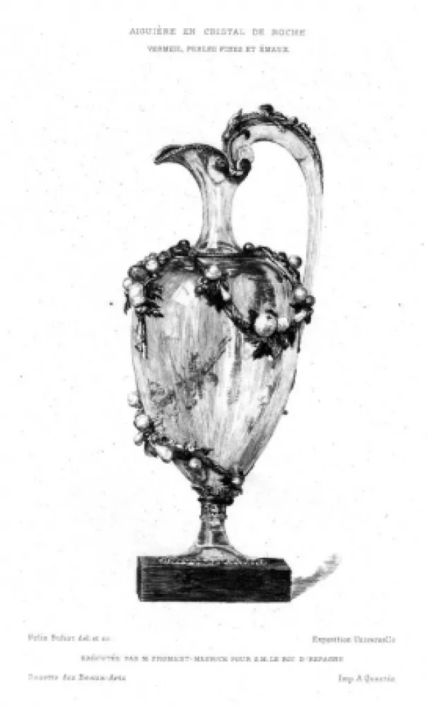 彫版 Buhot - Aiguière en cristal de roche