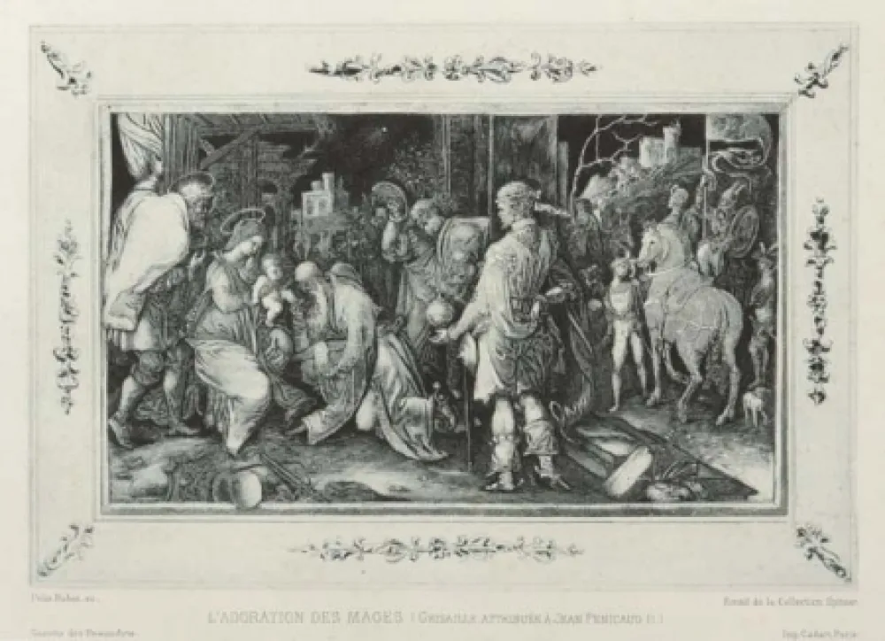 エッチングと　アクチアント Buhot - L'adoration des mages