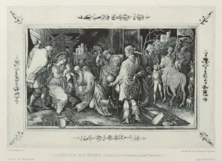 エッチングと　アクチアント Buhot - L'adoration des mages