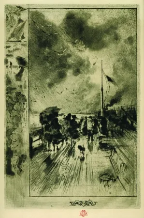 エッチング Buhot - Une Jeteé en Angleterre